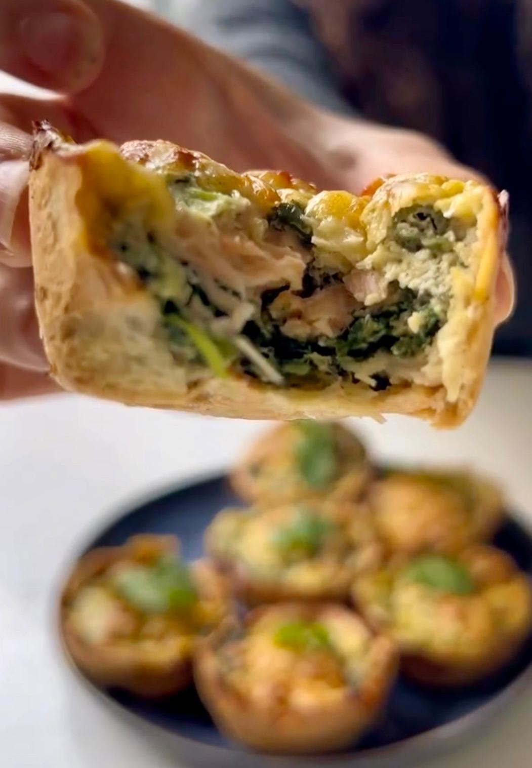 Mini Quiches au Saumon & Épinards