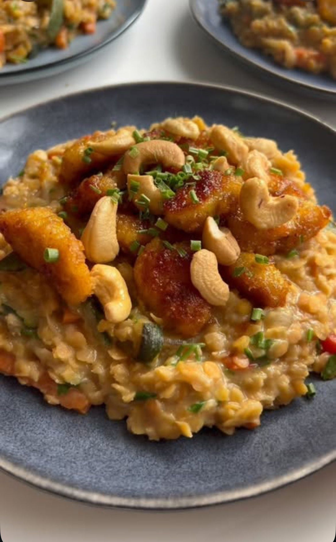 Lentilles corail au lait de coco & poulet  à l’orange